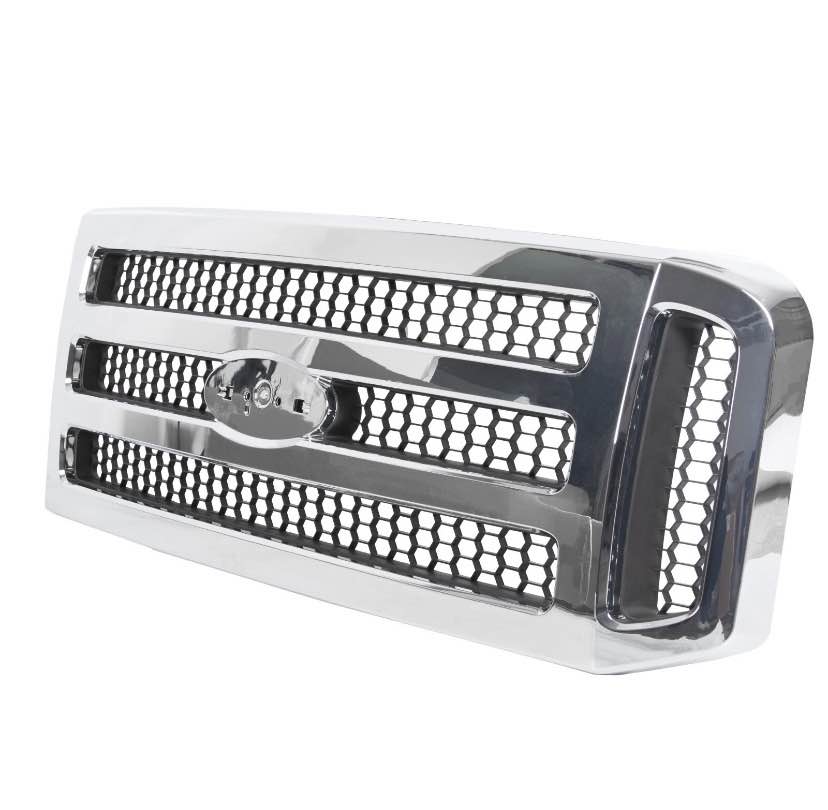 New Chrome Grille For Ford F250 and F350 Fits 2005 to 2007 Also Fits Excursion 2005