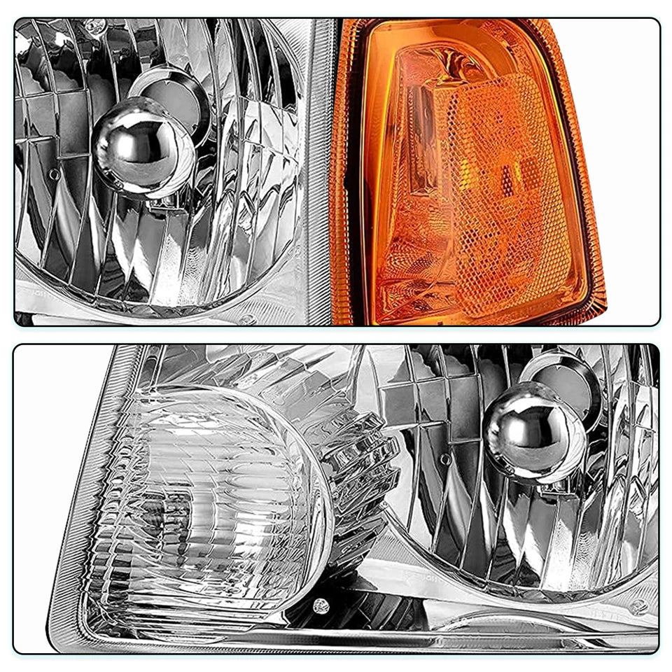 New Headlamps For 2001 to 2011 Ford Ranger Chrome Housing Headlights Amber Corner Signal Lamps