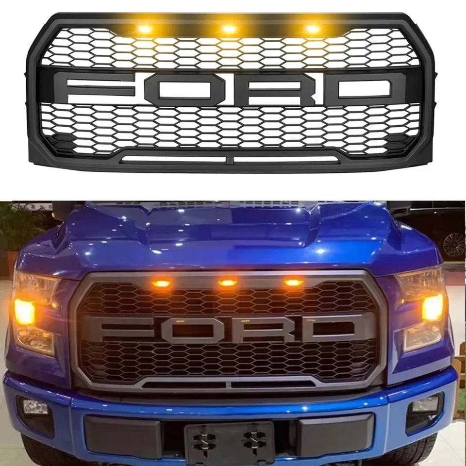 For 2015 2016 2017 Ford F150 F-150 Grill Raptor Style Front Grille in Black