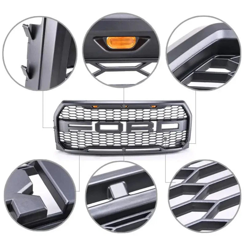 For 2015 2016 2017 Ford F150 F-150 Grill Raptor Style Front Grille in Black