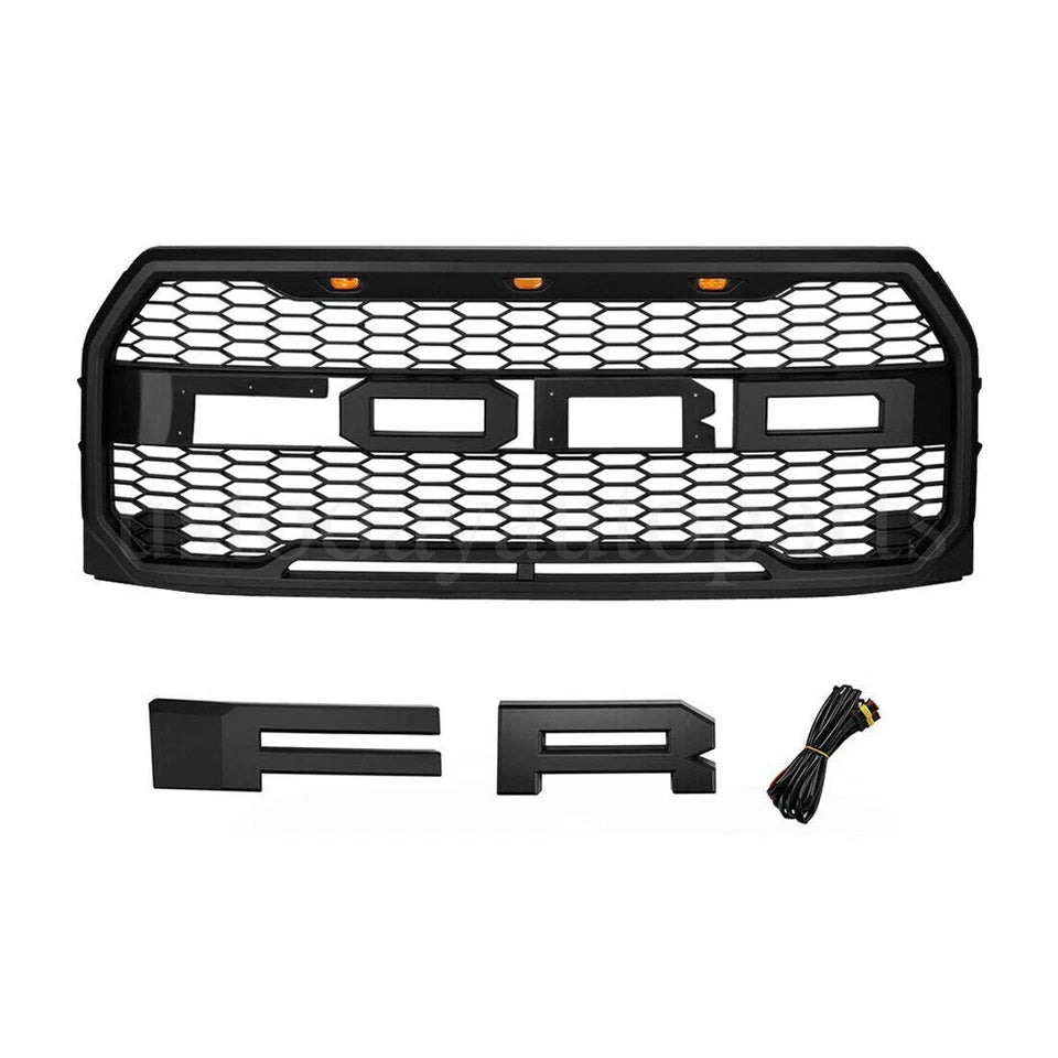 For 2015 2016 2017 Ford F150 F-150 Grill Raptor Style Front Grille in Black