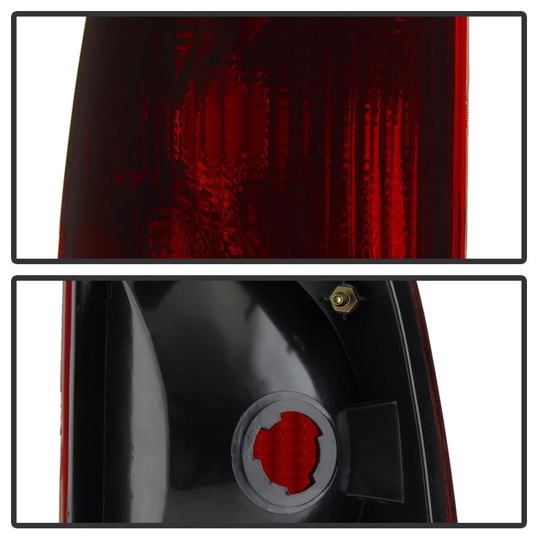 1997 to 2003 Ford F150 and 1999 to 2007 F250 F350 Super Duty Midnight Red Smoked Tail Lights Brake Lamps