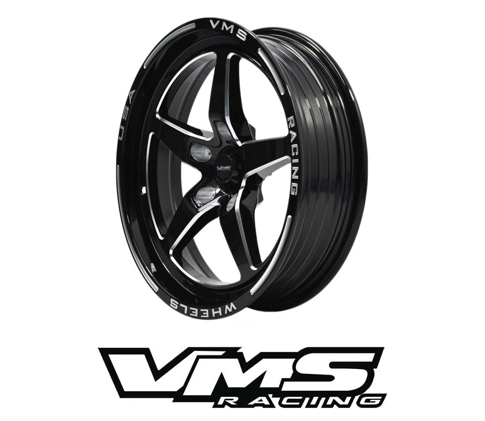 Set of Four VMS RACING V-STAR 17X10 and 18X5 DRAG PACK WHEELS RIMS SET FOR 05+ FORD MUSTANG